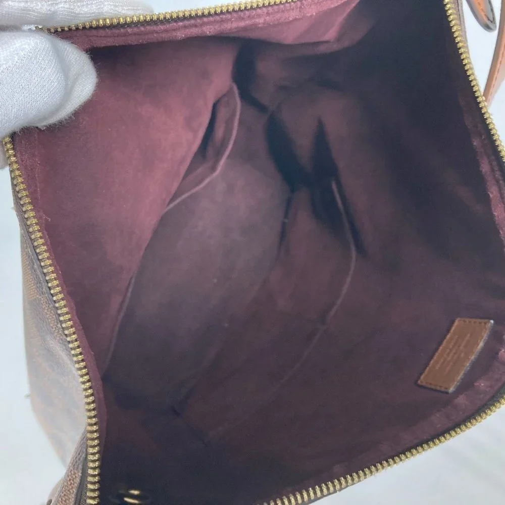 LOUIS VUITTON Authentic Brown Damier Canvas Shoulder Bag
